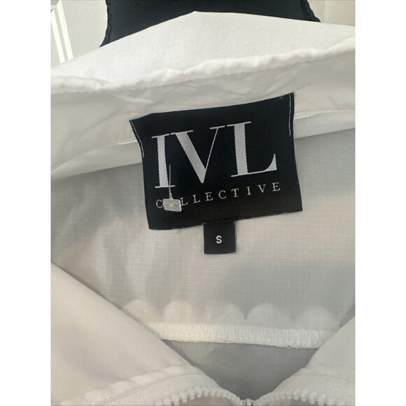 IVL COLLECTIVE Scallop Edge Anorak Brilliant White Windbreaker Jacket Spring S - Picture 8 of 8